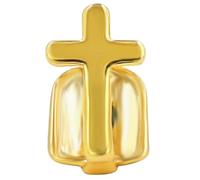 Single Gold Grillz Cultural Cross Design Teeth Jewelry for Rappers Stage Performance Hip Hop Accessory Edgy Unisex Gift