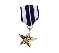 Single Gold Military Star Medal, 1 Pc. - Stunning Design, Perfect for Military, Unifroms, Veterans, Service, & Recognition Events Halloween