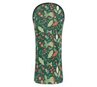 Single Golf Cover Christmas Mistletoe Green Leaves and Berries PU Leather Headcovers for Woods and Drivers Fairway Hybrid