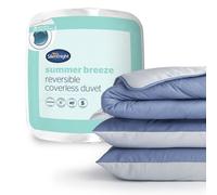 (Single, Grey/Blue) Silentnight Summer Breeze 2.5 Tog Coverless Duvet & Pillowcase