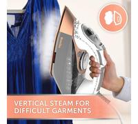 (Single, Grey & Rose Gold) DiamondXpress Steam Iron | 3100 W 200G Steam Shot Multi-Directiona Diamond Ceramic Soleplate 400 ml Easy-Fill Water Tank White & Rose Gold | VIN401