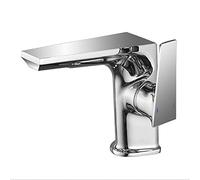 Single H Bathroom Faucet, Brass Mixer Tap, Hot & Cold Water, Single Hole Sink Faucet, Modern Black Ch h, a Basin Tap for Vani