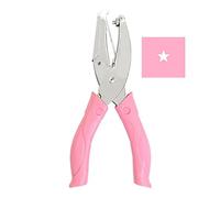 Single Hand Held Paper Punch Paper Crafts Tickets Hole Puncher Star 5mm, Pink