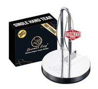 Single Hand Tear Paper Towel Holder, Anti-Slip Kitchen Towels Stand, Adjustable for Various Roll Sizes, Super Space Saver Foldable Stainless Steel Hand Towel Holder, Heavy Duty with 5-Year Warranty