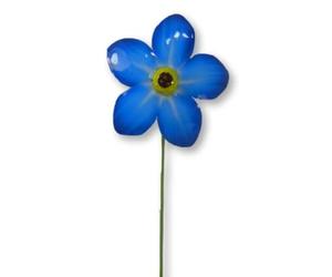 Single Handcrafted Forget Me Not Metal Garden Ornaments - 48cm Tall Unique Garden Stakes for Pots & Borders - Durable, Handcrafted Outdoor Decorations - Vibrant Blue Flowers for Garden - one flower