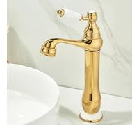 Single Handle Bathroom Faucet - High Spout Sink Mixer Tap for Hot & Cold Water - Antique Style Kitchen and Bath Basin Faucet