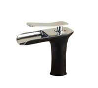 Single Handle Bathroom Sink Faucet Waterfall Design Hot & Cold Mixer Matte Black & Chrome Finish Modern Bathroom Tap Stylish Lavabo Fixture Easy Installation