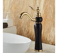 Single Handle Bathroom Sink Faucet with Hot and Cold Water Control for Retro Style Decor