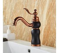 Single Handle Bathroom Sink Faucet with Hot and Cold Water Control for Retro Style Decor