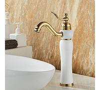 Single Handle Bathroom Sink Faucet with Hot and Cold Water Control for Retro Style Decor
