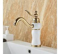 Single Handle Bathroom Sink Faucet with Hot and Cold Water Control for Retro Style Decor