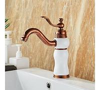 Single Handle Bathroom Sink Faucet with Hot and Cold Water Control for Retro Style Decor