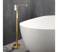 Single Handle Freestanding Bathtub Faucet 360° Swivel High Flow Rate Modern Gold Bathroom Tap for Luxury Bathing Experience