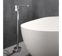 Single Handle High-Flow Bathroom Tub Faucet with 360 Degree Rotation, Freestanding Floor-Standing Design