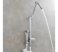 Single Handle Kitchen Faucet with Pull Down Sprayer, Solid Brass Wall-Mounted Sink Tap, Swing Arm Design, Ideal for Bidet and Cold Water Filling, Durable and Stylish