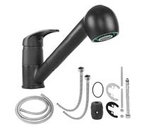 Single Handle RV Kitchen Faucet - Low Arch 1 Hole Faucet, Travel Trailer Kitchen Fixture | Sturdy Compact Design Ideal RVs Fifth Wheels Motor Homes Boats Efficient Water Delivery