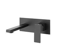 Single Handle Wall Mounted Bathroom Sink Faucet in Brushed Nickel with Stainless Steel Finish and Black or Brushed d Options