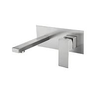 Single Handle Wall Mounted Bathroom Sink Faucet in Brushed Nickel with Stainless Steel Finish and Black or Brushed d Options