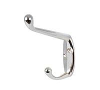 SINGLE HAT AND ROBE COAT HANGER CLOTHES HOOK CHROME CP + SCREWS ( pack of 4 )