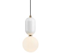 Single Head Glass Ball Pendant Light, Nordic E27 Hanging Light, Exclamation Point Shape Chandelier for Dining Room, Bedside, Living Room, Bedroom Dining Bar Lighting