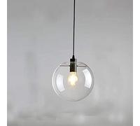 Single Head Glass Chandelier Modern Minimalist Creative Bubble Transparent Single Head Ball Glass LED Ceiling Pendant Lamp Living Room Dining Room Bedroom Bedside Bar Hanging Lamp E27