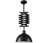 Single Head High Adjustable Chandelier Wrought Iron Spring Pendant Lights Telescopic Ceiling Light Read Work Learn Hanging Lights Height Adjustable,Minimalist Style