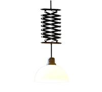 Single Head High Adjustable Chandelier Wrought Iron Spring Pendant Lights Telescopic Ceiling Light Read Work Learn Hanging Lights Height Adjustable,Minimalist Style