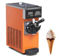 Single Head Ice Cream Machine, Stainless Steel Countertop Italian Ice Maker, Professional Italian Ice Maker for Restaurants, Shops, Snacks