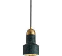 Single-Head Marble Chandelier Industrial Retro Style Light E27 Base Hanging Lamp Creative Personality Pendant Lampshade Flush Mount Lamps for Dining Room Porch(Green)