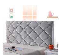 Single Headboard Cover Velvet Padded Bed Headboard Slipcover Bed Headboard Cover for Queen Protection Cover Padded Headboard Dustproof Bedroom Decoration,grey-160cm