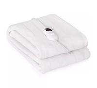 Single Heated Mattress Pad Electric Bed Warmer Heated Blanket w/8 Temp Settings COSTWAY White One Size
