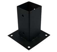 Single Heavy Duty Black Bolt Down Post Support - Pergola Post Anchor - Pergola Post Bracket - Fence Post Shoe - 71mm