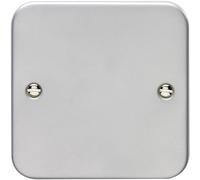 Single Heavy Duty Metal CLAD Blanking Plate Round Edged Wall Box Hole Cover Cap - Wiring Outlet Cable Tidy