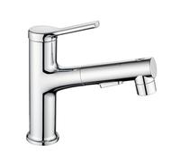 Single Hole Bathroom Faucet with Pull Out Sprayer, Dual Spray Modes, Solid Brass Polished Chrome for Sink, Modern One Handle Bath Vanity Face Basin Mixer Tap Visit The YI