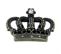 Single hole crown handle pull zinc alloy metal for cabinet and drawer hardware with resistant five layer protective finish (Antique Bronze)