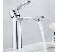 Single Hole Deck Mount Bathroom Sink Faucet With Push Button Pop-Up Drain, Solid Brass, Chrome, Braided Hoses, Valve Core