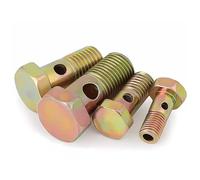 Single-Hole Hexagonal Hollow Screws Diesel Engine Return Pipe Bolts, Hydraulic Oil Passing Fittings, 10/20 Pieces Fixing screws(10 * 1 * 28 (10 pieces))