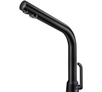 Single Hole Mixer Tap Delabie BLACK BINOPTIC MIX electronic, basin-mounted, batteries 185x250mm Matte black chrome 498MCHB