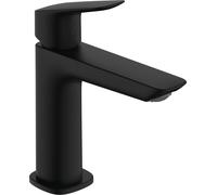 Single Hole Mixer Tap Hansgrohe Logis 110 Fine, Push-Open waste-set Black Mat 71252670