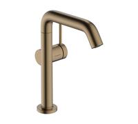 Single Hole Mixer Tap Hansgrohe Tecturis S Fine 210 Coolstart Swivel Spout Push-Open Drain Trim Brushed Bronze