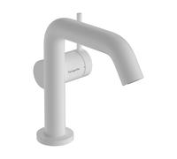 Single Hole Mixer Tap Hansgrohe Tecturis S Fine CoolStart Start/Stop 110mm White Matt