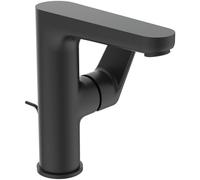 Single Hole Mixer Tap Ideal Standard Cerafine O with pull cord and drain set136mm Silk Black
