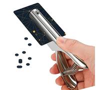 Single Hole Punch 2 Inch Reach Deep Throat Heavy Duty Hole Punch Tab Zinc Alloy Silver Long Hole Punch 1/4 Inch Hole Hand Held Leather Hole Punch for Scrapbook Tab Paper ID Card PVC Card Badge Photos