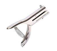 Single Hole Punch - Heavy Duty Hand Held Hole Puncher, 6mm Hole Punching Machine for Cards Plastic Cardboard Badge, Long Reach