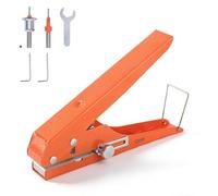 Single Hole Punch, Heavy Duty Handheld Stamp Puncher Edge Banding Punching Pliers Tool Paper Hole Puncher with Countersink Drill Wrench for Sealing Strip Bank Card PVC Hard Film Thin Veneer10mm Flat