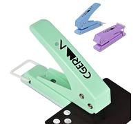 Single Hole Puncher, 3 pcs， 1/4" Hole Punch,50% Labor Savings, Heavy Duty Hole Puncher, Paper Punch, 15 Sheet Capacity, Metal Hole Puncher for ID Card, Chipboard, Art Project