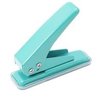 Single Hole Puncher Handheld 1/4 Inches Hole Punch, 20 Sheet Paper Punch Capacity Metal Hole Puncher with Skid-Resistant Base for Paper, Chipboard, Art Project, Green