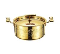 Single Hot Pot Versatile Stainless Steel Ramyun Pot with Lid Chinese Hot Pot Gold