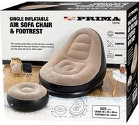 Single Inflatable Air Sofa Chair & Footrest Outdoor Camping Relax Indoor Gaming