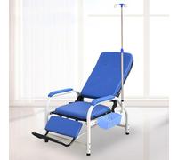 Single Infusion Phlebotomy Blood Draw Chair,fully Reclining Waiting Room Reception Chairs,leather Medical Chair With Iv Stand,for Clinics (Half-lying stainless steel with plate pedals)